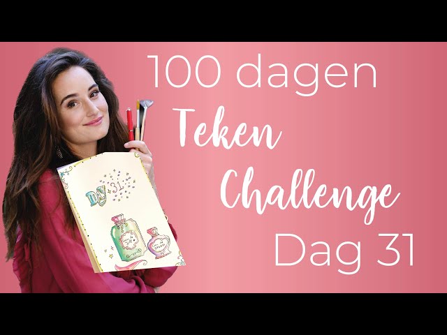 100 dagen teken-challenge dag 31: een parfum flesje